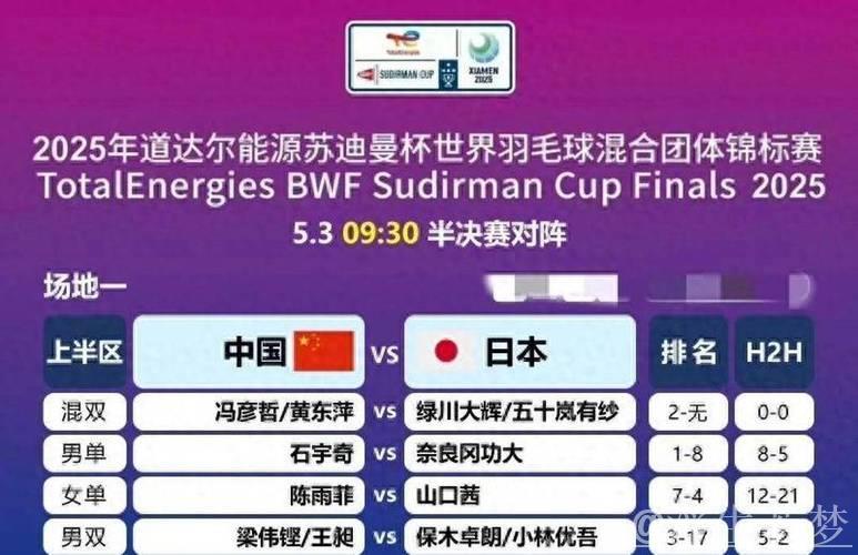 苏迪曼杯:中国队力克日本队强势挺进决赛 苏迪曼杯:中国队力克日本队强势挺进决赛